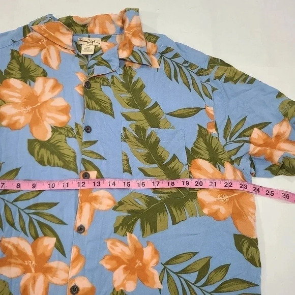 Panama Jack Button Up Hawaiian Shirt Men’s Floral Tropical Short Sleeve Sz LARGE - Picture 4 of 8